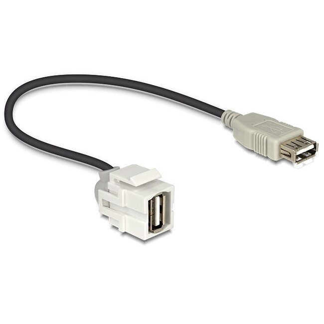 Keystone USB2.0 module -  USB-A haaks naar boven - 0,20 meter