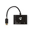 Nedis USB-C naar HDMI 4K 30Hz, USB-A en USB-C PD 60W adapter / zwart - 0,15 meter