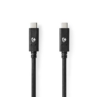 Nedis Nedis USB-C naar USB-C kabel met E-Marker chip - USB3.2 (tot 10 Gbit/s) - PD tot 20V/5A - video tot 4K 60Hz / zwart - 1 meter