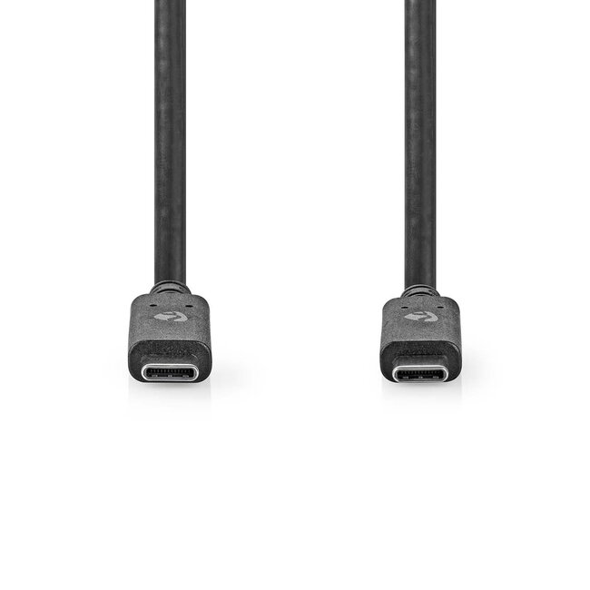 Nedis USB-C naar USB-C kabel met E-Marker chip - USB3.2 (tot 10 Gbit/s) - PD tot 20V/5A - video tot 4K 60Hz / zwart - 1 meter