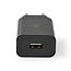Nedis USB-A thuislader met 1 poort en losse USB Micro B kabel - 2,1A / zwart - 1 meter