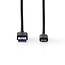 Nedis USB-C naar USB-A kabel - USB3.0 - tot 20V/3A / zwart - 2 meter