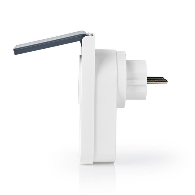 Nedis SmartLife Wi-Fi smart plug voor buiten (IP44) met stroommeter en schakelaar - 1 contact - max. 16A / wit