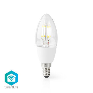 Nedis Nedis SmartLife Wi-Fi LED-lamp - E14 fitting - C37 vorm / warm-wit (helder / glas)