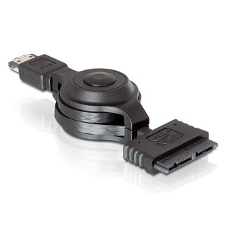 DeLOCK Power over eSATA (eSATAp) naar Micro SATA uittrekbare kabel voor 1,8'' Micro SATA drives (5V) - SATA300 - 3 Gbit/s / zwart - 1,2 meter