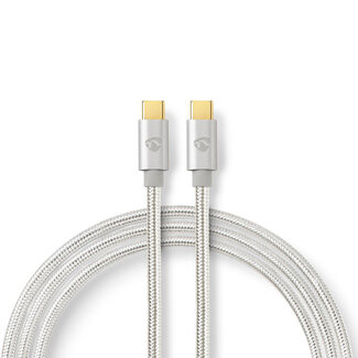 Nedis Nedis Premium USB-C naar USB-C kabel met E-Marker chip - USB2.0 - tot 20V/5A / aluminium - 2 meter