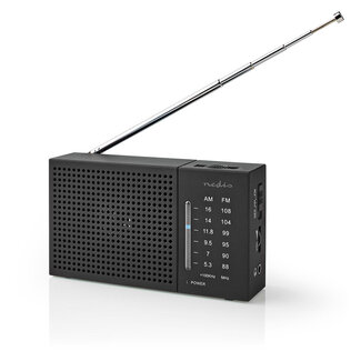 Nedis Nedis portable AM/FM-radio 1,5W / zwart