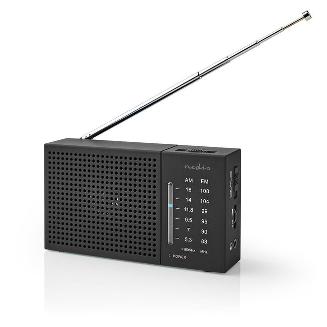 Nedis portable AM/FM-radio 1,5W / zwart