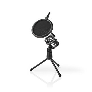 Nedis Nedis microfoon tafelstatief met pop-filter - vaste hoogte / zwart