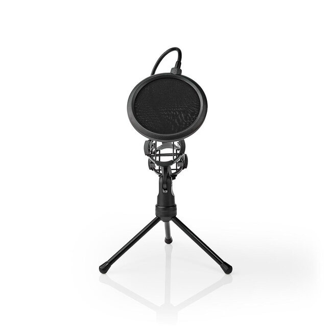 Nedis microfoon tafelstatief met pop-filter - vaste hoogte / zwart