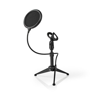 Nedis Nedis microfoon tafelstatief met pop-filter - verstelbare hoogte / zwart