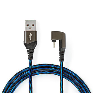 Nedis Nedis Gaming ZYOQUO 8-pins Lightning 180° haaks naar USB-A kabel - USB2.0 - tot 3A / blauw - 1 meter