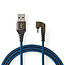 Nedis Gaming ZYOQUO USB-C 180° haaks naar USB-A snellaadkabel - USB2.0 - tot 3A / blauw - 2 meter