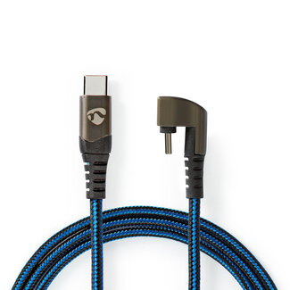 Nedis Nedis Gaming USB-C 180° haaks naar USB-C kabel - USB2.0 - tot 20V/3A / blauw - 1 meter