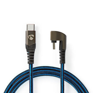 Nedis Nedis Gaming USB-C 180° haaks naar USB-C kabel - USB2.0 - tot 20V/3A / blauw - 2 meter