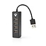 Nedis USB hub met 4 poorten - USB2.0 - busgevoed / zwart - 0,10 meter