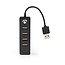 Nedis USB hub met 4 poorten - USB2.0 - busgevoed / zwart - 0,10 meter