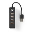 Nedis USB hub met 4 poorten - USB2.0 - busgevoed / zwart - 0,10 meter