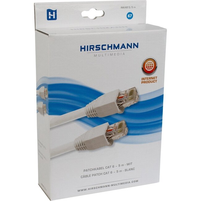Hirschmann INKAB5 U/UTP CAT6 Gigabit netwerkkabel / wit - 5 meter