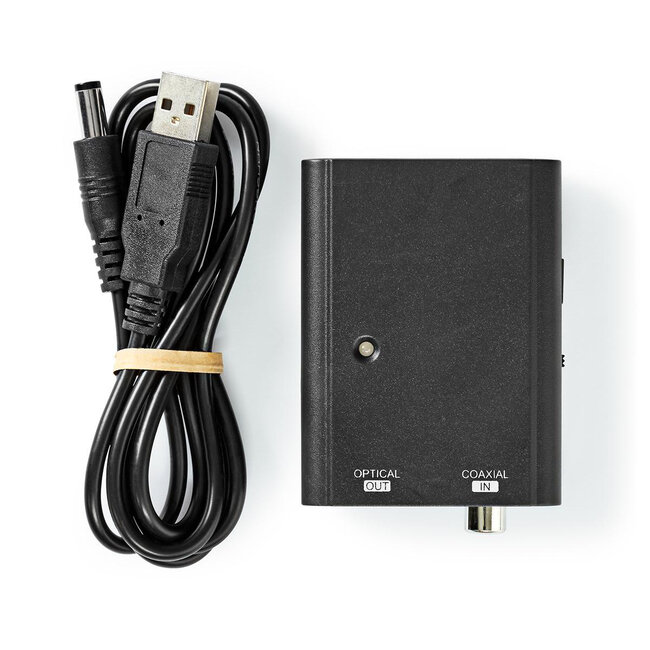 Nedis Coaxiaal S/P DIF naar Toslink optisch converter - voeding via USB