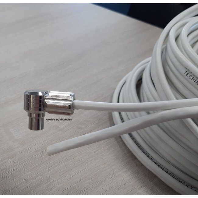 Technetix CAT6 UTP / COAX-18 4G/LTE proof combinatiekabel op rol voor binnen / wit - 20 meter