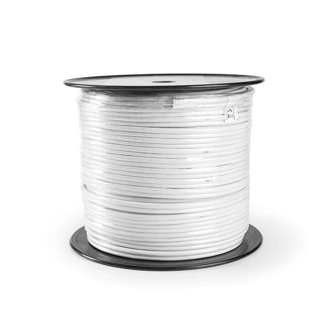 Nedis Coax / CAT6 combinatiekabel op haspel voor binnen / wit - 100 meter