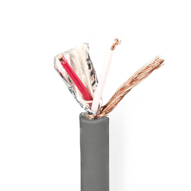 Nedis 2-aderige DMX-kabel - 2x 0,23mm / grijs - 100 meter