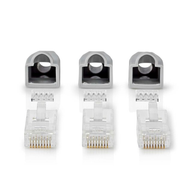 Nedis RJ45 krimp connectoren (UTP) voor CAT6 netwerkkabel (vast) - 10 stuks (3-delig)