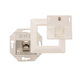 Hirschmann Hirschmann IDC 1000M CAT6a Gigabit Keystone netwerk inbouw wandcontactdoos met 1 RJ45 poort - afgeschermd / wit