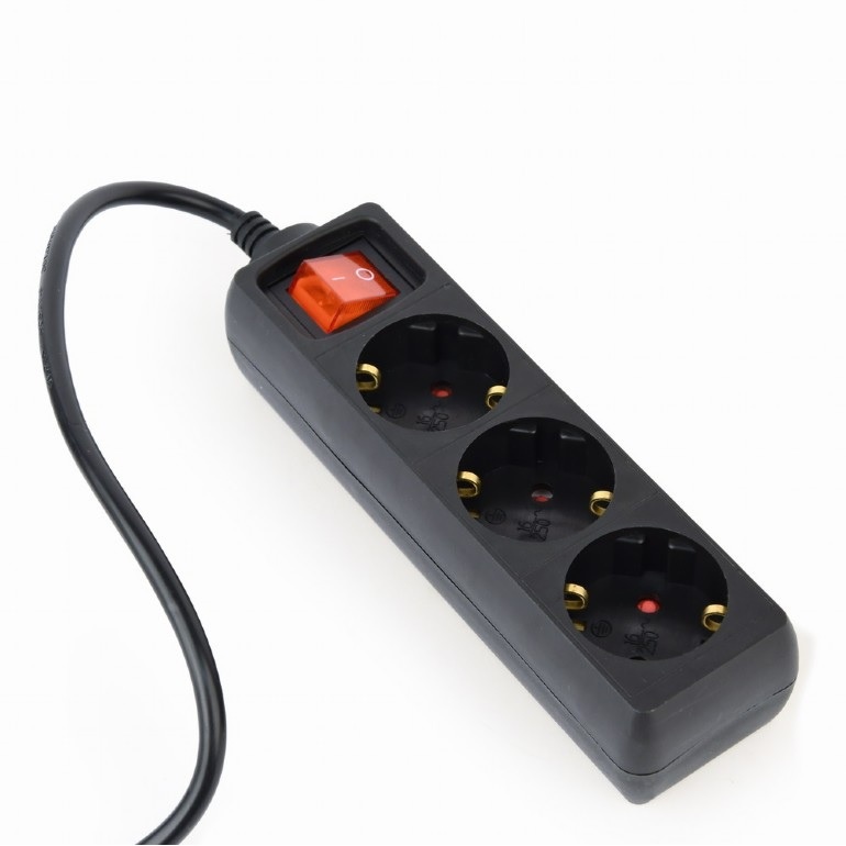 Gembird EG-PSU3-01. Lengte snoer: 0,6 m, Aantal AC uitgangen: 3 AC-uitgang(en), Ondersteuning voor plaatsing: Binnen. AC invoer voltage: 230 V, AC invoer frequentie: 50 - 60 Hz, St