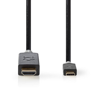 Nedis Nedis USB-C naar HDMI 4K 60Hz kabel / zwart - 1 meter