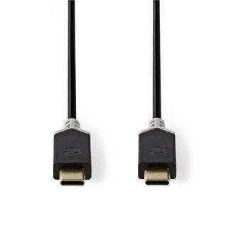 Nedis Nedis USB-C naar USB-C kabel met E-Marker chip - USB3.2 (tot 20 Gbit/s) - PD tot 20V/5A - video tot 4K 60Hz / zwart - 2 meter