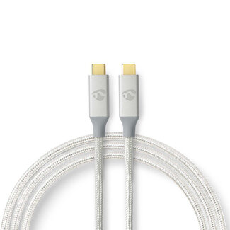 Nedis Nedis Premium USB-C naar USB-C kabel met E-Marker chip - USB3.2 (tot 20 Gbit/s) - PD tot 20V/5A - video tot 4K 60Hz / aluminium - 1 meter
