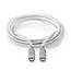 Nedis Premium USB-C naar USB-C kabel met E-Marker chip - USB3.2 (tot 20 Gbit/s) - PD tot 20V/5A - video tot 4K 60Hz / aluminium - 1 meter
