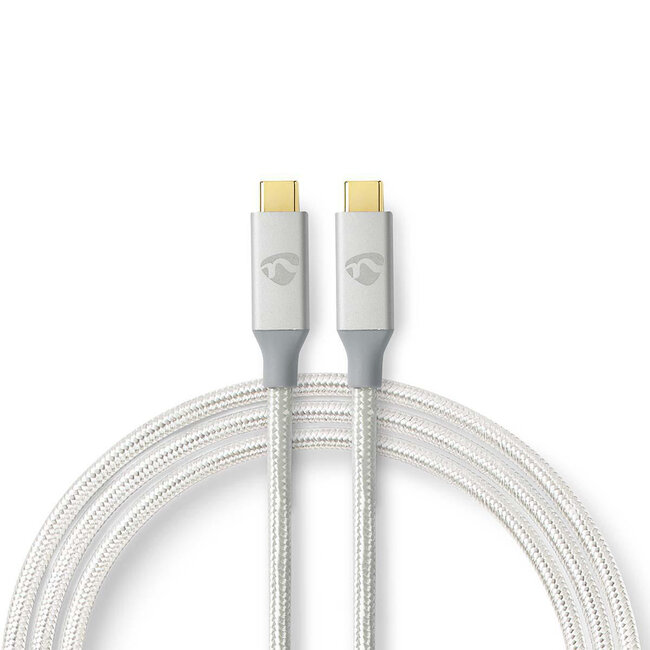 Nedis Premium USB-C naar USB-C kabel met E-Marker chip - USB3.2 (tot 20 Gbit/s) - PD tot 20V/5A - video tot 4K 60Hz / aluminium - 2 meter