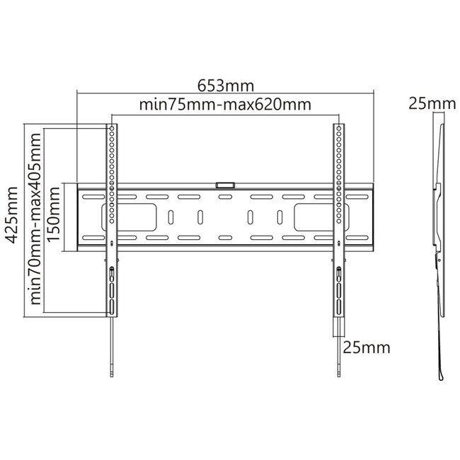 Goobay Pro series Fixed L muurbeugel voor schermen tot 70 inch / vast