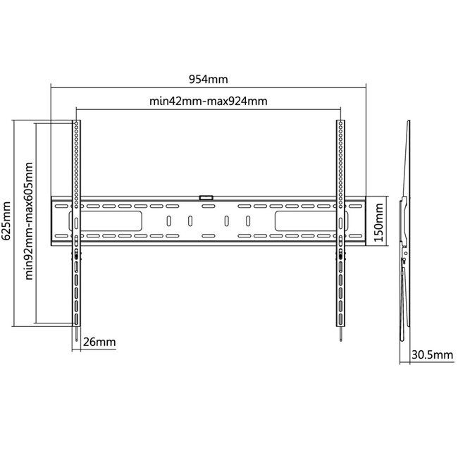 Goobay Pro series Fixed XL muurbeugel voor schermen tot 100 inch / vast