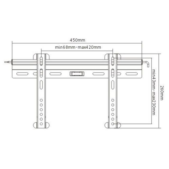 Cavus Ultra Slim Fixed muurbeugel voor schermen tot 55 inch / vast