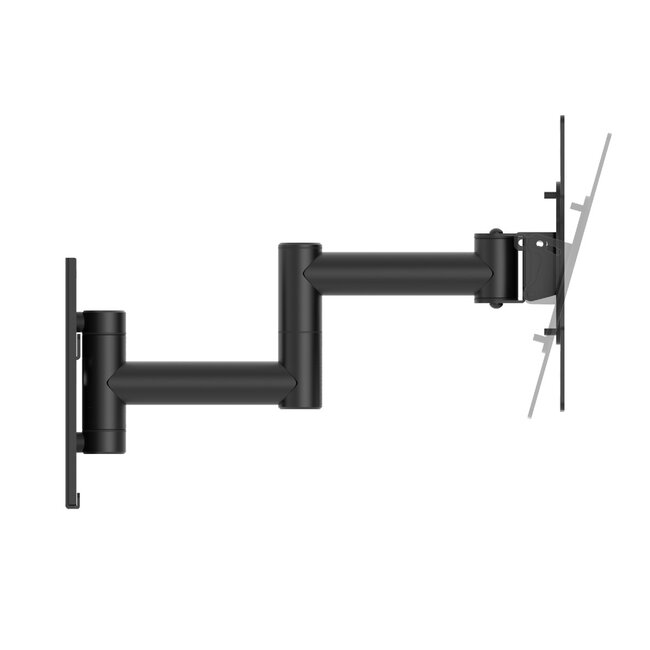Cavus Premium Swivel Full Motion muurbeugel voor schermen tot 37 inch / 3 draaipunten - zwart gecoat staal