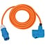 Camping stroom kabel CEE 3-pins (m) - CEE 3-pins (v) + Schuko CEE 7/3 (v) - 3x 2,50mm / oranje - 10 meter