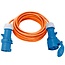 Camping stroom kabel CEE 3-pins (m) - CEE 3-pins (v) - 3x 2,50mm / oranje - 10 meter