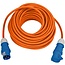 Camping stroom kabel CEE 3-pins (m) - CEE 3-pins (v) - 3x 2,50mm / oranje - 25 meter