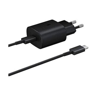 Samsung Samsung USB-C thuislader met 1 poort en losse USB-C kabel - Super Fast Charging / PD3.0 - 3A/25W / zwart