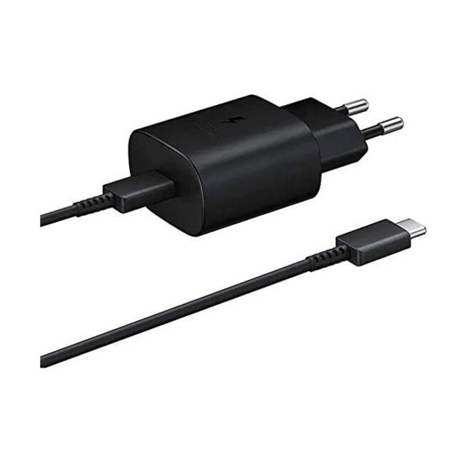 Samsung USB-C thuislader met 1 poort en losse USB-C kabel - Super Fast Charging / PD3.0 - 3A/25W / zwart