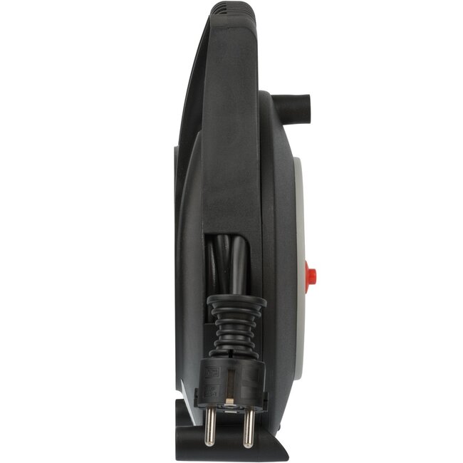 Brennenstuhl Vario Line mini-kabelhaspel met 4 contacten / zwart/grijs - 5 meter