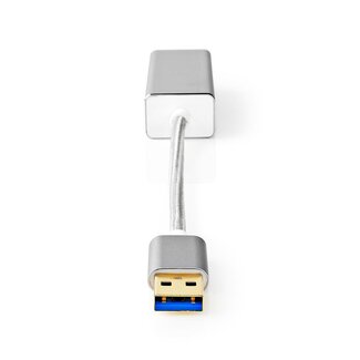 Nedis Nedis Premium USB-A naar RJ45 Gigabit Ethernet LAN adapter - USB3.0 - CAT6 / aluminium - 0,20 meter