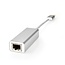 Nedis Premium USB-A naar RJ45 Gigabit Ethernet LAN adapter - USB3.0 - CAT6 / aluminium - 0,20 meter