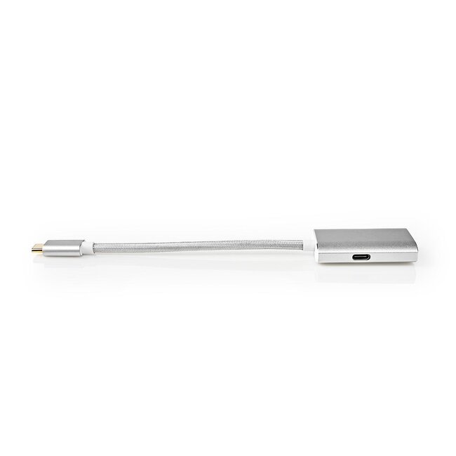 Nedis Premium USB-C naar HDMI 4K 60Hz en USB-C PD 60W adapter / aluminium - 0,20 meter