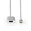 Nedis Premium USB-C naar HDMI 4K 60Hz en USB-C PD 60W adapter / aluminium - 2 meter