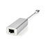 Nedis Premium USB-C naar RJ45 Gigabit Ethernet LAN adapter - USB3.0 - CAT6 / aluminium - 0,20 meter